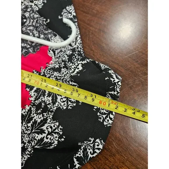 Y2K Style & Co Red Black Lace Sheer Sleeve Tunic Dress Medallion S - Picture 7 of 7